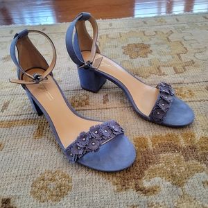 Daya by Zendaya Blue Suede Heeled Sandals Sz 9